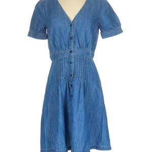 Madewell Denim Short Sleeve V-Neck Mini Dress Size 24 NWOT